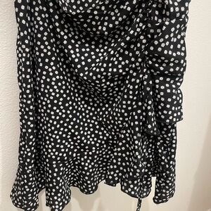 SHEIN Black and White Floral Mini Skirt